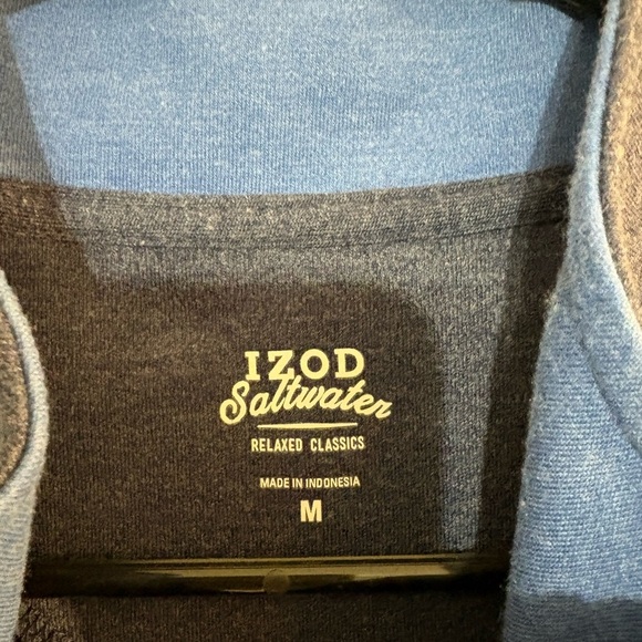 Izod Dark Blue Quarter-Zip Pullover Size Medium - Picture 2 of 5